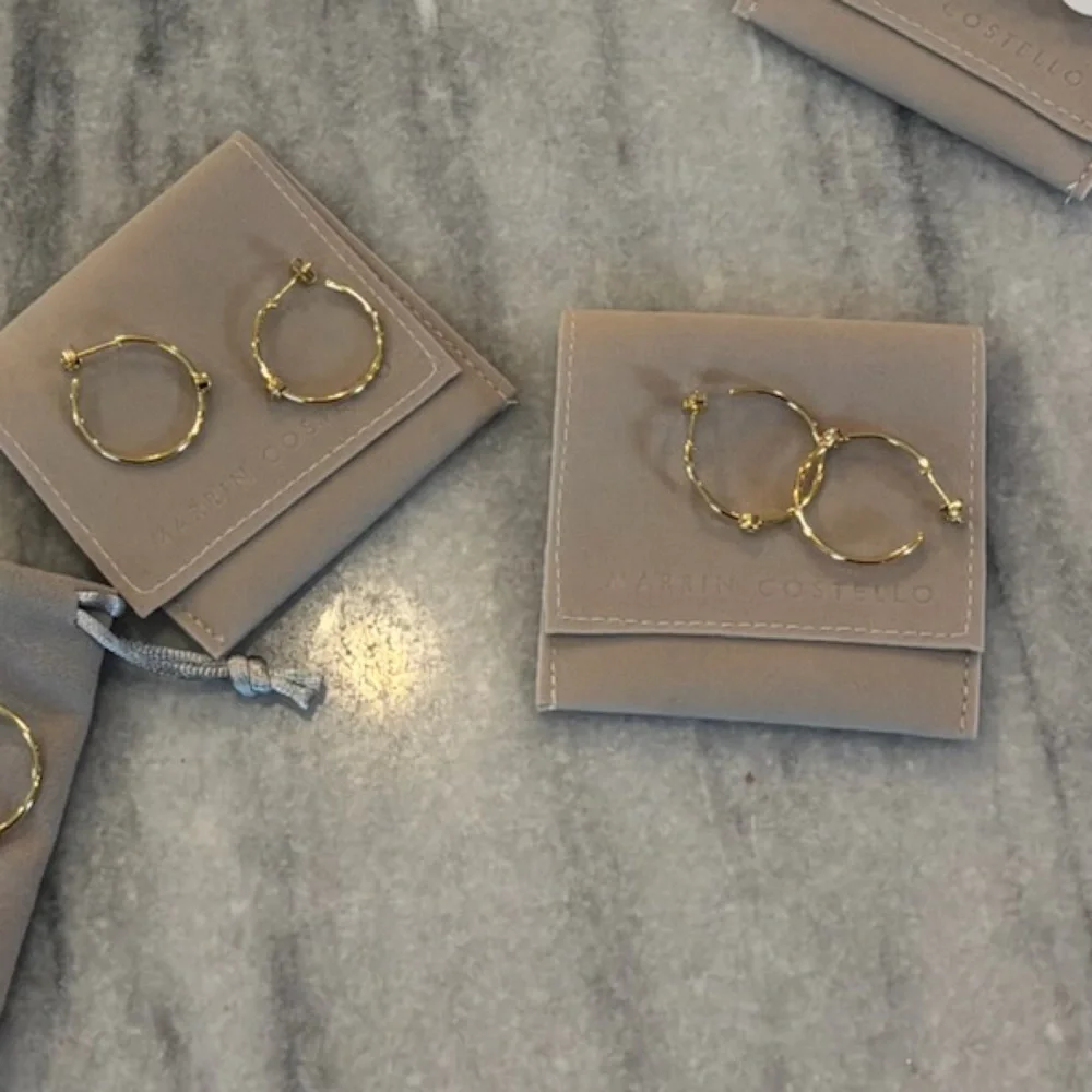 Marrin Costello Mystique Hoops 14K Gold Plated w/ Topaz NWT - Picture 2 of 6